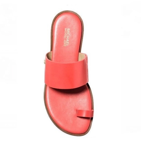 Michael Kors August Sandal -7&1/2 or 8 coral/grapefruit/dahlia - Picture 2 of 3